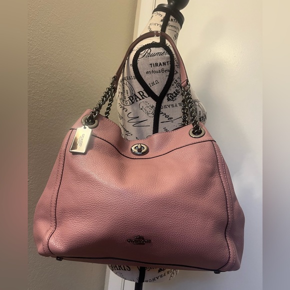 Coach 36855 Turnlock Edie in Pink  Leather Shoulder Bag/gun Metal/ - Picture 5 of 17